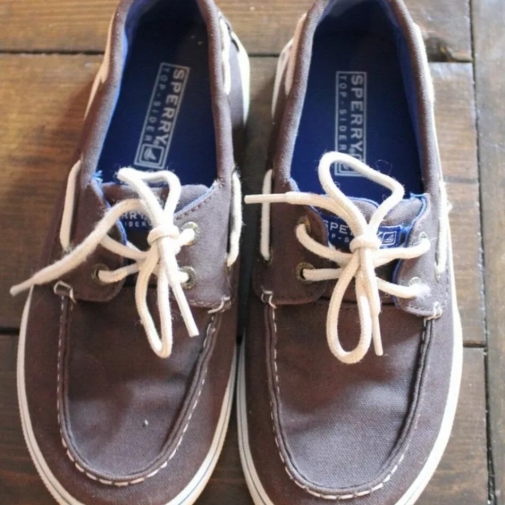 Sperry Boys Haylard Boat Shoes Size 3M Gray